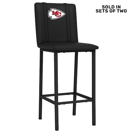 Dreamseat Bar Stool 500 with Kansas City Chiefs Primary Logo, 2PK XZ500BSDBLK-PSNFL20070A